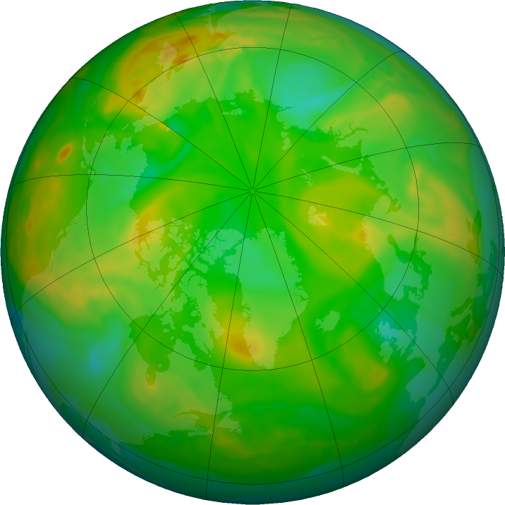 Arctic ozone map for 29 June 2019